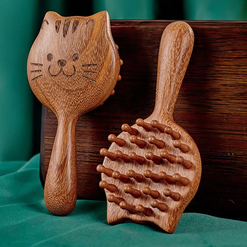 Wooden Gua Sha Massage Comb – Scalp & Body Care