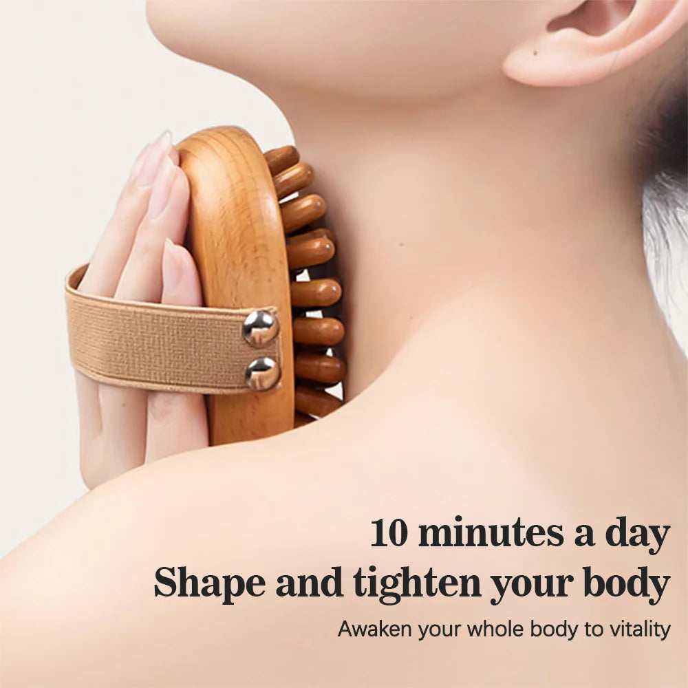 Wooden Spa Massage Brush – Body, Scalp & Relaxation Tool
