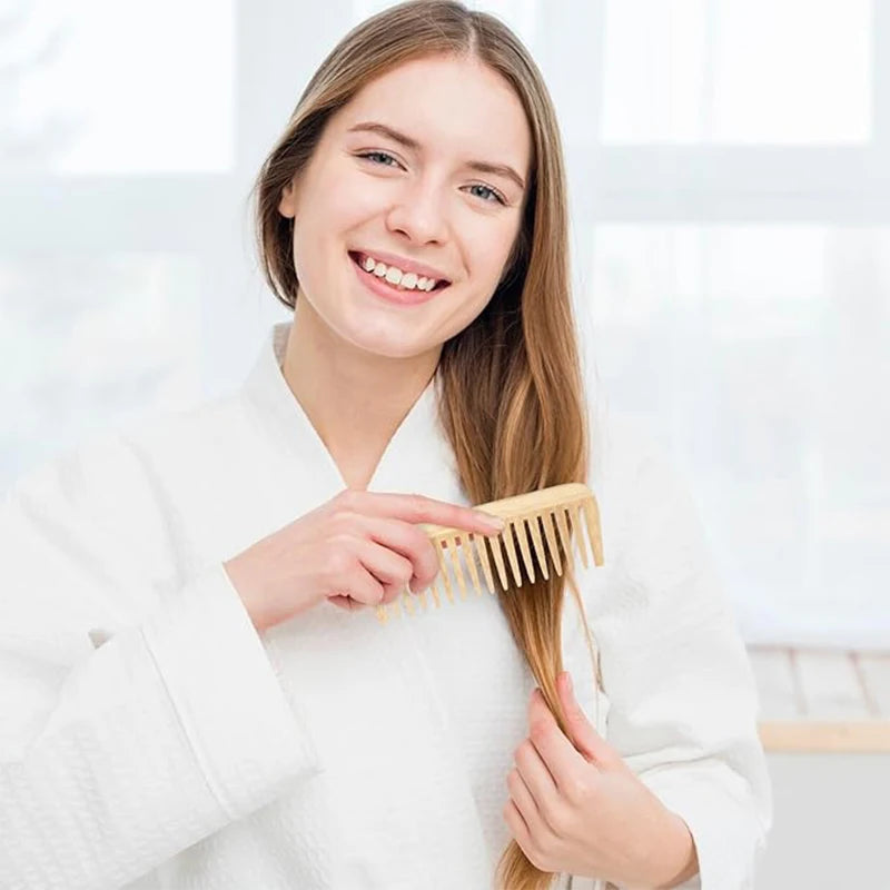 Anti-Static Bamboo Comb Set for All Hair Types