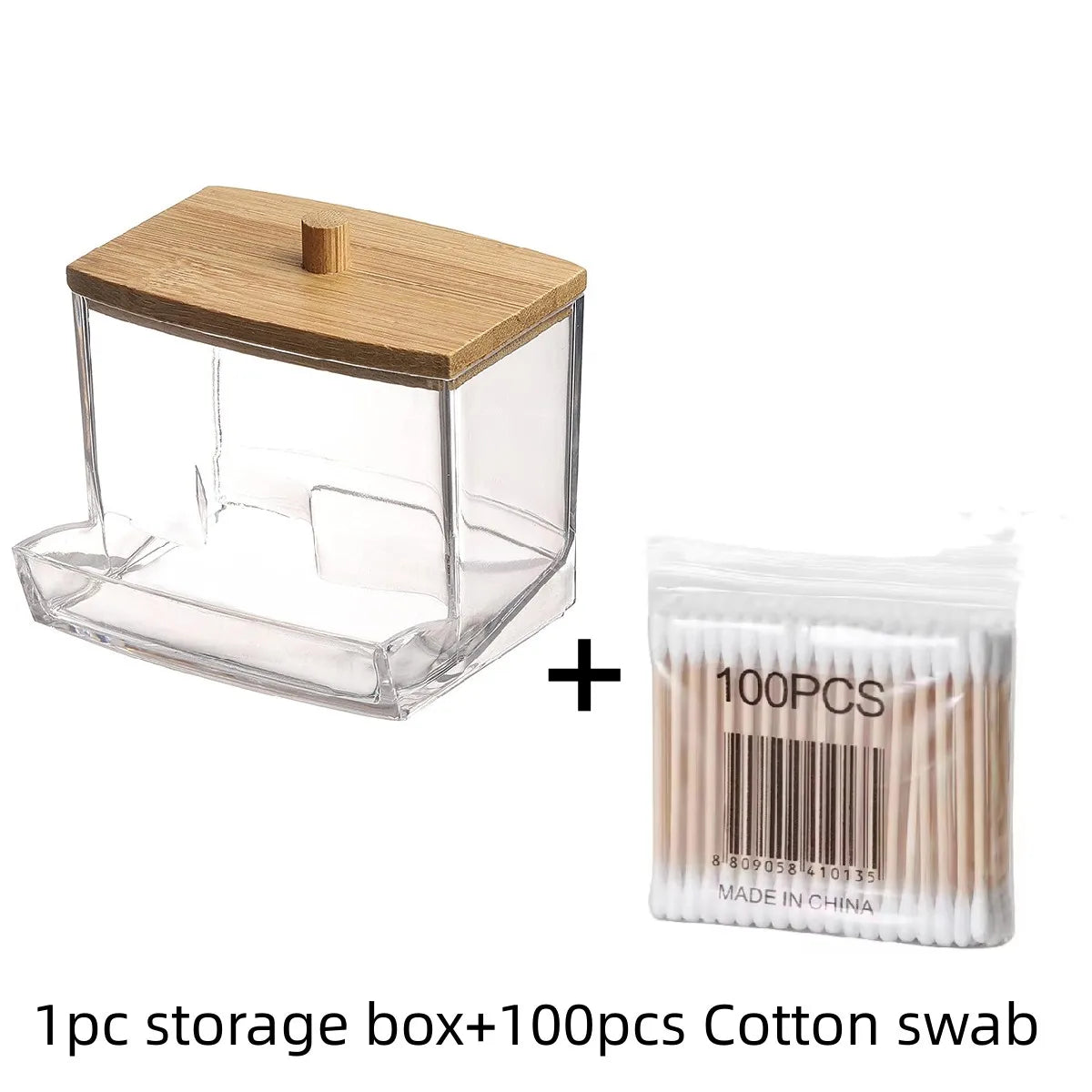 Bamboo Cotton Swab Holder