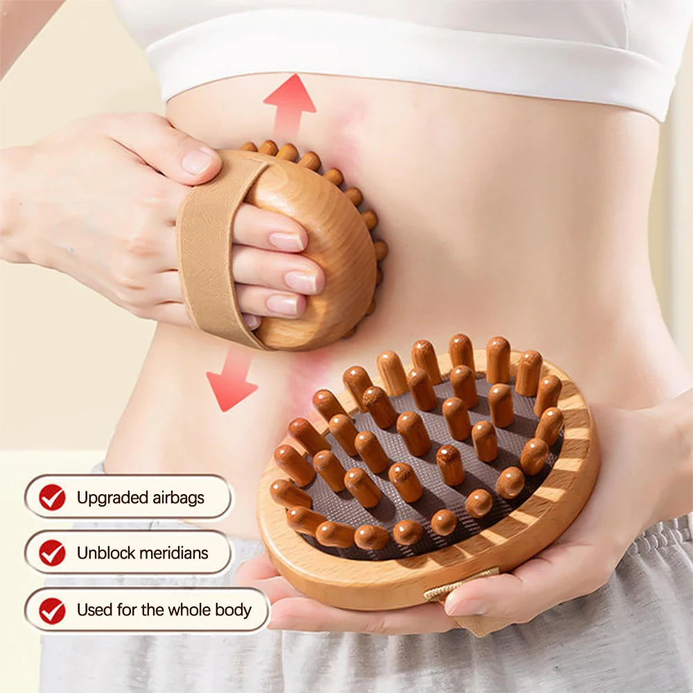 Wooden Spa Massage Brush – Body, Scalp & Relaxation Tool