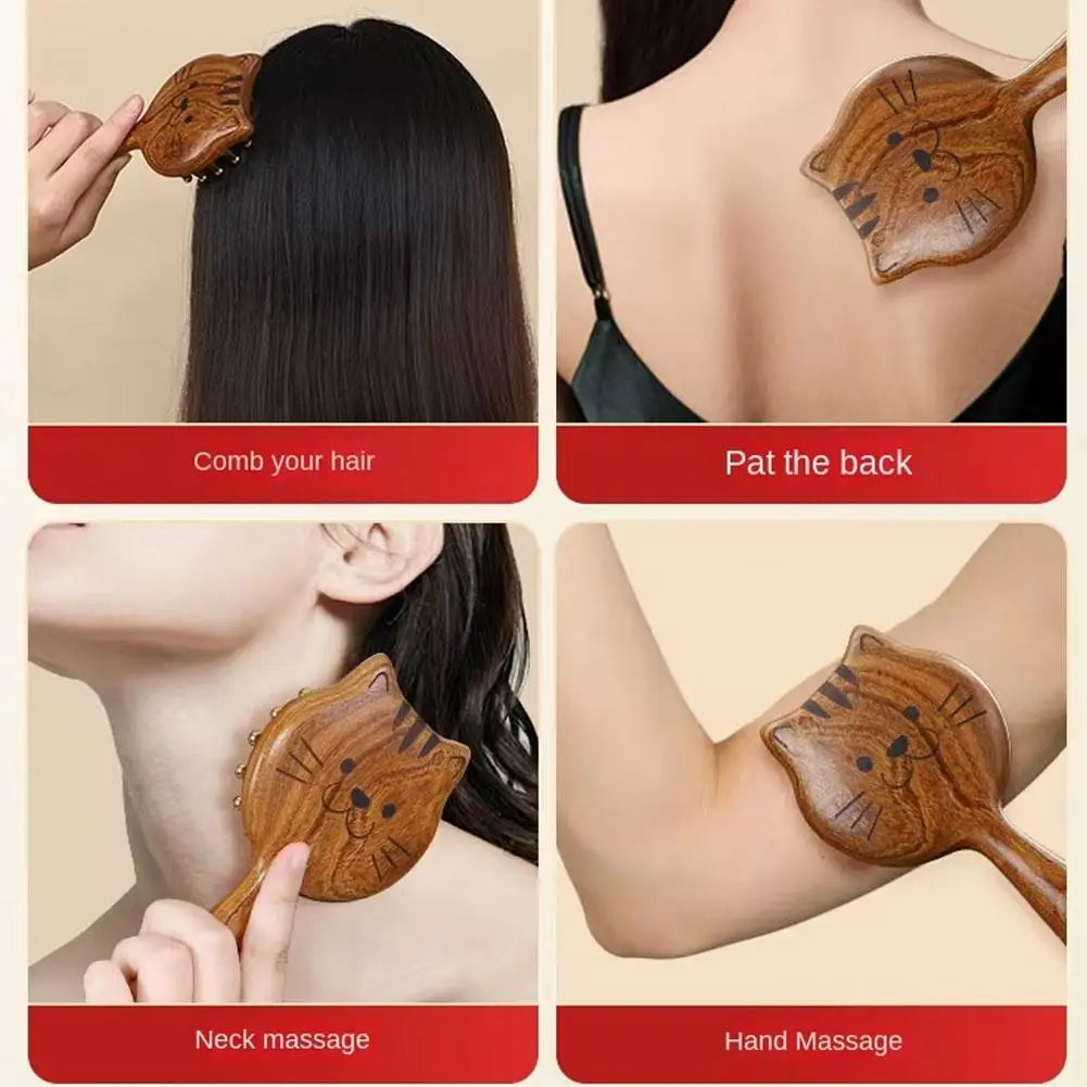 Wooden Gua Sha Massage Comb – Scalp & Body Care