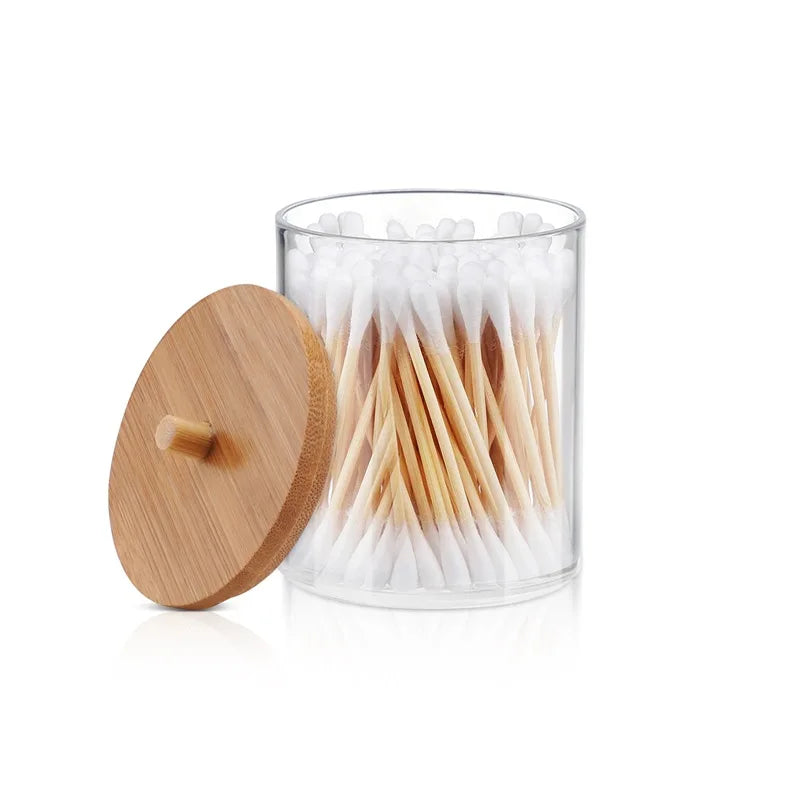 Bamboo Cotton Swab Holder